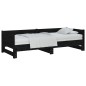 Dormeuse Estraibile Nera in Legno Massello di Pino 2x(90x200)cm Dormeuse Estraibile Nera in Legno Massello di Pino 2x(90x200)cm