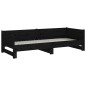 Dormeuse Estraibile Nera in Legno Massello di Pino 2x(90x200)cm Dormeuse Estraibile Nera in Legno Massello di Pino 2x(90x200)cm