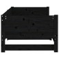 Dormeuse Estraibile Nera in Legno Massello di Pino 2x(90x200)cm Dormeuse Estraibile Nera in Legno Massello di Pino 2x(90x200)cm
