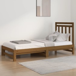 Dormeuse Estraibile Miele 2x(90x200) cm Legno Massello di Pino