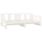Dormeuse Estraibile Bianca Legno Massello di Pino 2x(90x200) cm Dormeuse Estraibile Bianca Legno Massello di Pino 2x(90x200) cm