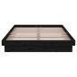 Giroletto Nero in Legno Massello 120x190 cm 4FT Small Double