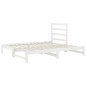Dormeuse Estraibile Bianca 2x(90x190) cm Legno Massello di Pino Dormeuse Estraibile Bianca 2x(90x190) cm Legno Massello di Pino