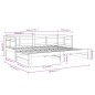 Dormeuse Estraibile Miele Legno Massello di Pino 2x(90x190) cm Dormeuse Estraibile Miele Legno Massello di Pino 2x(90x190) cm