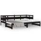 Dormeuse Estraibile Nera in Legno Massello di Pino 2x(90x190)cm Dormeuse Estraibile Nera in Legno Massello di Pino 2x(90x190)cm