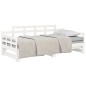 Dormeuse Estraibile Bianca Legno Massello di Pino 2x(90x200) cm Dormeuse Estraibile Bianca Legno Massello di Pino 2x(90x200) cm