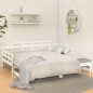 Dormeuse Estraibile Bianca Legno Massello di Pino 2x(90x200) cm Dormeuse Estraibile Bianca Legno Massello di Pino 2x(90x200) cm