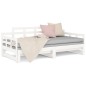 Dormeuse Estraibile Bianca Legno Massello di Pino 2x(90x200) cm Dormeuse Estraibile Bianca Legno Massello di Pino 2x(90x200) cm