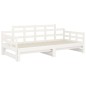 Dormeuse Estraibile Bianca Legno Massello di Pino 2x(90x200) cm Dormeuse Estraibile Bianca Legno Massello di Pino 2x(90x200) cm