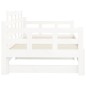 Dormeuse Estraibile Bianca Legno Massello di Pino 2x(90x200) cm Dormeuse Estraibile Bianca Legno Massello di Pino 2x(90x200) cm