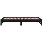 Dormeuse Estraibile Nera 2x(90x200) cm Legno Massello di Pino