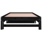 Dormeuse Estraibile Nera 2x(90x200) cm Legno Massello di Pino