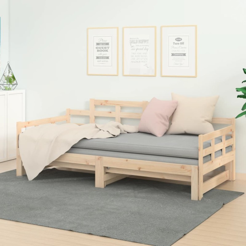 Dormeuse Estraibile in Legno Massello di Pino 2x(80x200) cm Dormeuse Estraibile in Legno Massello di Pino 2x(80x200) cm