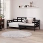 Dormeuse Nera in Legno Massello di Pino 90x200 cm