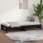 Dormeuse Estraibile Nera 2x(80x200) cm Legno Massello di Pino Dormeuse Estraibile Nera 2x(80x200) cm Legno Massello di Pino