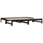 Dormeuse Estraibile Nera 2x(80x200) cm Legno Massello di Pino Dormeuse Estraibile Nera 2x(80x200) cm Legno Massello di Pino