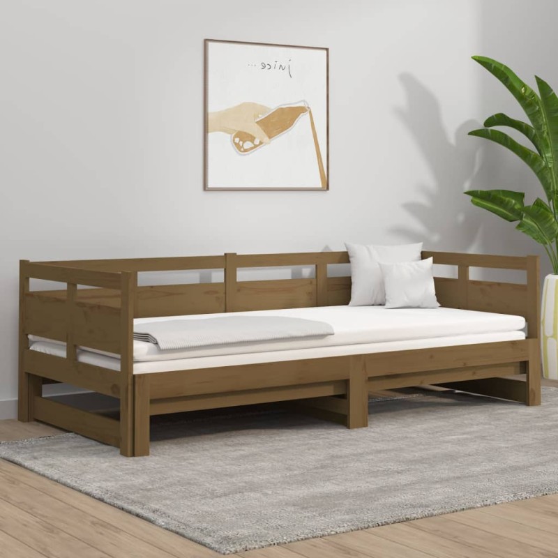 Dormeuse Estraibile Miele Legno Massello di Pino 2x(90x200) cm Dormeuse Estraibile Miele Legno Massello di Pino 2x(90x200) cm