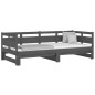 Dormeuse Estraibile Grigia Legno Massello di Pino 2x(90x200) cm Dormeuse Estraibile Grigia Legno Massello di Pino 2x(90x200) cm