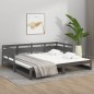 Dormeuse Estraibile Grigia Legno Massello di Pino 2x(90x200) cm Dormeuse Estraibile Grigia Legno Massello di Pino 2x(90x200) cm