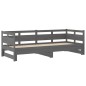 Dormeuse Estraibile Grigia Legno Massello di Pino 2x(90x200) cm Dormeuse Estraibile Grigia Legno Massello di Pino 2x(90x200) cm