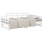 Dormeuse Estraibile Bianca Legno Massello di Pino 2x(80x200) cm