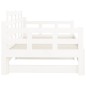 Dormeuse Estraibile Bianca Legno Massello di Pino 2x(80x200) cm