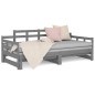 Dormeuse Estraibile Grigia Legno Massello di Pino 2x(90x200) cm Dormeuse Estraibile Grigia Legno Massello di Pino 2x(90x200) cm