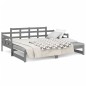 Dormeuse Estraibile Grigia Legno Massello di Pino 2x(90x200) cm Dormeuse Estraibile Grigia Legno Massello di Pino 2x(90x200) cm