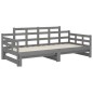 Dormeuse Estraibile Grigia Legno Massello di Pino 2x(90x200) cm Dormeuse Estraibile Grigia Legno Massello di Pino 2x(90x200) cm