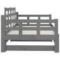 Dormeuse Estraibile Grigia Legno Massello di Pino 2x(90x200) cm Dormeuse Estraibile Grigia Legno Massello di Pino 2x(90x200) cm