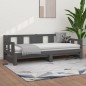 Dormeuse Estraibile Grigia Legno Massello di Pino 2x(90x190) cm Dormeuse Estraibile Grigia Legno Massello di Pino 2x(90x190) cm