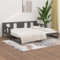 Dormeuse Estraibile Grigia Legno Massello di Pino 2x(90x190) cm Dormeuse Estraibile Grigia Legno Massello di Pino 2x(90x190) cm