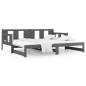 Dormeuse Estraibile Grigia Legno Massello di Pino 2x(90x190) cm Dormeuse Estraibile Grigia Legno Massello di Pino 2x(90x190) cm