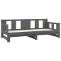 Dormeuse Estraibile Grigia Legno Massello di Pino 2x(90x190) cm Dormeuse Estraibile Grigia Legno Massello di Pino 2x(90x190) cm