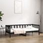Dormeuse Nera 90x190 cm in Legno Massello di Pino Dormeuse Nera 90x190 cm in Legno Massello di Pino