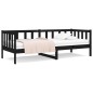 Dormeuse Nera 90x190 cm in Legno Massello di Pino Dormeuse Nera 90x190 cm in Legno Massello di Pino