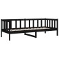 Dormeuse Nera 90x190 cm in Legno Massello di Pino Dormeuse Nera 90x190 cm in Legno Massello di Pino