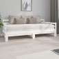 Dormeuse Estraibile Bianca Legno Massello di Pino 2x(90x200) cm Dormeuse Estraibile Bianca Legno Massello di Pino 2x(90x200) cm