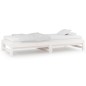 Dormeuse Estraibile Bianca 2x(90x190) cm Legno Massello di Pino