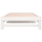 Dormeuse Estraibile Bianca 2x(90x190) cm Legno Massello di Pino