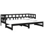Dormeuse Estraibile Nera in Legno Massello di Pino 2x(90x200)cm Dormeuse Estraibile Nera in Legno Massello di Pino 2x(90x200)cm