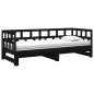 Dormeuse Estraibile Nera in Legno Massello di Pino 2x(90x200)cm Dormeuse Estraibile Nera in Legno Massello di Pino 2x(90x200)cm