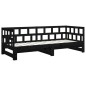 Dormeuse Estraibile Nera in Legno Massello di Pino 2x(90x200)cm Dormeuse Estraibile Nera in Legno Massello di Pino 2x(90x200)cm
