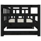 Dormeuse Estraibile Nera in Legno Massello di Pino 2x(90x200)cm Dormeuse Estraibile Nera in Legno Massello di Pino 2x(90x200)cm