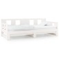 Dormeuse Estraibile Bianca Legno Massello di Pino 2x(80x200) cm Dormeuse Estraibile Bianca Legno Massello di Pino 2x(80x200) cm