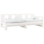 Dormeuse Estraibile Bianca Legno Massello di Pino 2x(80x200) cm Dormeuse Estraibile Bianca Legno Massello di Pino 2x(80x200) cm