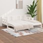 Dormeuse Estraibile Bianca Legno Massello di Pino 2x(80x200) cm Dormeuse Estraibile Bianca Legno Massello di Pino 2x(80x200) cm