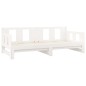Dormeuse Estraibile Bianca Legno Massello di Pino 2x(80x200) cm Dormeuse Estraibile Bianca Legno Massello di Pino 2x(80x200) cm