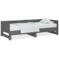 Dormeuse Estraibile Grigia Legno Massello di Pino 2x(80x200) cm Dormeuse Estraibile Grigia Legno Massello di Pino 2x(80x200) cm