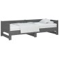 Dormeuse Estraibile Grigia Legno Massello di Pino 2x(80x200) cm Dormeuse Estraibile Grigia Legno Massello di Pino 2x(80x200) cm